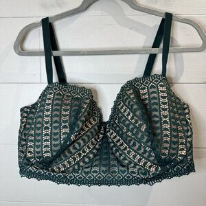 Adore Me Women's NWT Elegant Lace Bralette in Green Size 40DDD